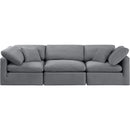 Manufacturer Color_Grey -- Indulge 105" Grey Velvet Upholstered 3 pc Modular Sofa IMAGE 4