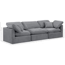  Manufacturer Color_Grey -- Indulge 105" Grey Velvet Upholstered 3 pc Modular Sofa IMAGE 8