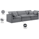 Meridian Indulge Grey Velvet Modular Sofa IMAGE 9