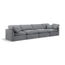  Manufacturer Color_Grey -- Indulge 140" Grey Velvet Upholstered 4 pc Modular Sofa IMAGE 1