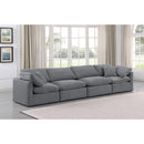  Manufacturer Color_Grey -- Indulge 140" Grey Velvet Upholstered 4 pc Modular Sofa IMAGE 2