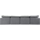  Manufacturer Color_Grey -- Indulge 140" Grey Velvet Upholstered 4 pc Modular Sofa IMAGE 3
