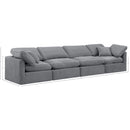  Manufacturer Color_Grey -- Indulge 140" Grey Velvet Upholstered 4 pc Modular Sofa IMAGE 8
