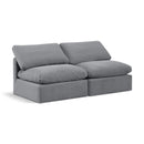  Manufacturer Color_Grey -- Indulge 70" Grey Velvet Upholstered 2 pc Armless Modular Loveseat IMAGE 1