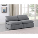  Manufacturer Color_Grey -- Indulge 70" Grey Velvet Upholstered 2 pc Armless Modular Loveseat IMAGE 2