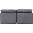  Manufacturer Color_Grey -- Indulge 70" Grey Velvet Upholstered 2 pc Armless Modular Loveseat IMAGE 3