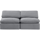  Manufacturer Color_Grey -- Indulge 70" Grey Velvet Upholstered 2 pc Armless Modular Loveseat IMAGE 4