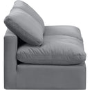  Manufacturer Color_Grey -- Indulge 70" Grey Velvet Upholstered 2 pc Armless Modular Loveseat IMAGE 5
