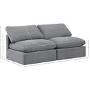  Manufacturer Color_Grey -- Indulge 70" Grey Velvet Upholstered 2 pc Armless Modular Loveseat IMAGE 7