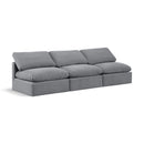 Manufacturer Color_Grey -- Indulge 105" Grey Velvet Upholstered 3 pc Armless Modular Sofa IMAGE 1