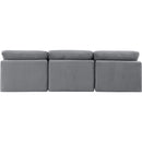  Manufacturer Color_Grey -- Indulge 105" Grey Velvet Upholstered 3 pc Armless Modular Sofa IMAGE 3