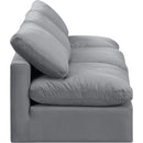  Manufacturer Color_Grey -- Indulge 105" Grey Velvet Upholstered 3 pc Armless Modular Sofa IMAGE 5
