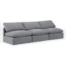  Manufacturer Color_Grey -- Indulge 105" Grey Velvet Upholstered 3 pc Armless Modular Sofa IMAGE 7