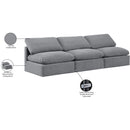 Meridian Indulge Grey Velvet Modular Sofa IMAGE 8