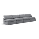  Manufacturer Color_Grey -- Indulge 140" Grey Velvet Upholstered 4 pc Armless Modular Sofa IMAGE 1