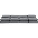  Manufacturer Color_Grey -- Indulge 140" Grey Velvet Upholstered 4 pc Armless Modular Sofa IMAGE 4
