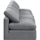  Manufacturer Color_Grey -- Indulge 140" Grey Velvet Upholstered 4 pc Armless Modular Sofa IMAGE 5