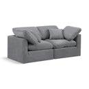  Manufacturer Color_Grey -- Indulge 70" Grey Velvet Upholstered 2 pc Modular Loveseat IMAGE 1