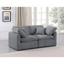  Manufacturer Color_Grey -- Indulge 70" Grey Velvet Upholstered 2 pc Modular Loveseat IMAGE 2