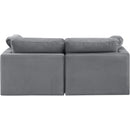  Manufacturer Color_Grey -- Indulge 70" Grey Velvet Upholstered 2 pc Modular Loveseat IMAGE 3