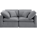  Manufacturer Color_Grey -- Indulge 70" Grey Velvet Upholstered 2 pc Modular Loveseat IMAGE 4