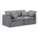  Manufacturer Color_Grey -- Indulge 70" Grey Velvet Upholstered 2 pc Modular Loveseat IMAGE 8