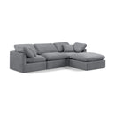  Manufacturer Color_Grey -- Indulge 105" Grey Velvet Upholstered 4 pc Modular Sectional IMAGE 1