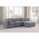  Manufacturer Color_Grey -- Indulge 105" Grey Velvet Upholstered 4 pc Modular Sectional IMAGE 2