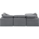  Manufacturer Color_Grey -- Indulge 105" Grey Velvet Upholstered 4 pc Modular Sectional IMAGE 3