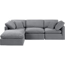  Manufacturer Color_Grey -- Indulge 105" Grey Velvet Upholstered 4 pc Modular Sectional IMAGE 4
