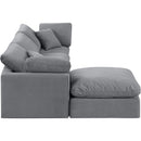  Manufacturer Color_Grey -- Indulge 105" Grey Velvet Upholstered 4 pc Modular Sectional IMAGE 5