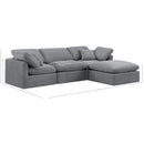 Meridian Indulge Grey Velvet Modular Sectional IMAGE 9