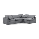  Manufacturer Color_Grey -- Indulge 105" Grey Velvet Upholstered 4 pc Modular Sectional IMAGE 1