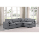  Manufacturer Color_Grey -- Indulge 105" Grey Velvet Upholstered 4 pc Modular Sectional IMAGE 2