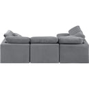  Manufacturer Color_Grey -- Indulge 105" Grey Velvet Upholstered 4 pc Modular Sectional IMAGE 3