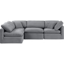  Manufacturer Color_Grey -- Indulge 105" Grey Velvet Upholstered 4 pc Modular Sectional IMAGE 4
