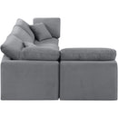  Manufacturer Color_Grey -- Indulge 105" Grey Velvet Upholstered 4 pc Modular Sectional IMAGE 5