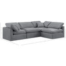 Meridian Indulge Grey Velvet Modular Sectional IMAGE 9