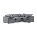  Manufacturer Color_Grey -- Indulge 105" Grey Velvet Upholstered 4 pc Modular Sectional IMAGE 1