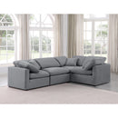  Manufacturer Color_Grey -- Indulge 105" Grey Velvet Upholstered 4 pc Modular Sectional IMAGE 2