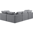  Manufacturer Color_Grey -- Indulge 105" Grey Velvet Upholstered 4 pc Modular Sectional IMAGE 3