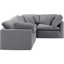  Manufacturer Color_Grey -- Indulge 105" Grey Velvet Upholstered 4 pc Modular Sectional IMAGE 4