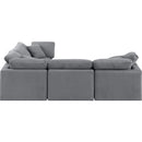  Manufacturer Color_Grey -- Indulge 105" Grey Velvet Upholstered 4 pc Modular Sectional IMAGE 5