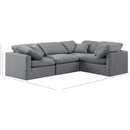  Manufacturer Color_Grey -- Indulge 105" Grey Velvet Upholstered 4 pc Modular Sectional IMAGE 9