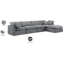  Manufacturer Color_Grey -- Indulge 140" Grey Velvet Upholstered 5 pc Modular Sectional IMAGE 10