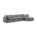  Manufacturer Color_Grey -- Indulge 140" Grey Velvet Upholstered 5 pc Modular Sectional IMAGE 1