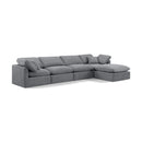  Manufacturer Color_Grey -- Indulge 140" Grey Velvet Upholstered 5 pc Modular Sectional IMAGE 1