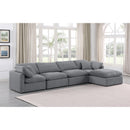  Manufacturer Color_Grey -- Indulge 140" Grey Velvet Upholstered 5 pc Modular Sectional IMAGE 2