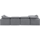  Manufacturer Color_Grey -- Indulge 140" Grey Velvet Upholstered 5 pc Modular Sectional IMAGE 3