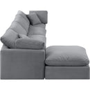  Manufacturer Color_Grey -- Indulge 140" Grey Velvet Upholstered 5 pc Modular Sectional IMAGE 5